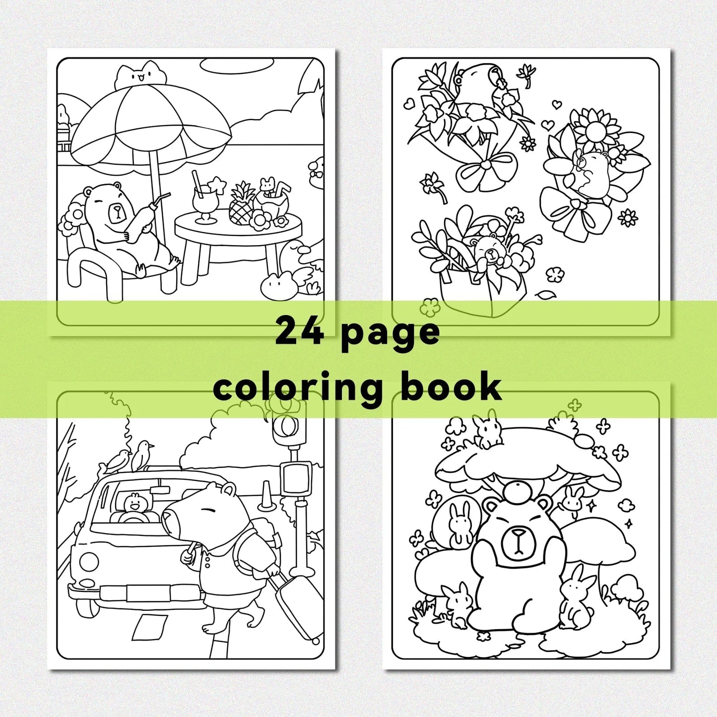 CAPYCUTIES Bold-Easy Patterns Adult Coloring Book - Cute Drawing Gift