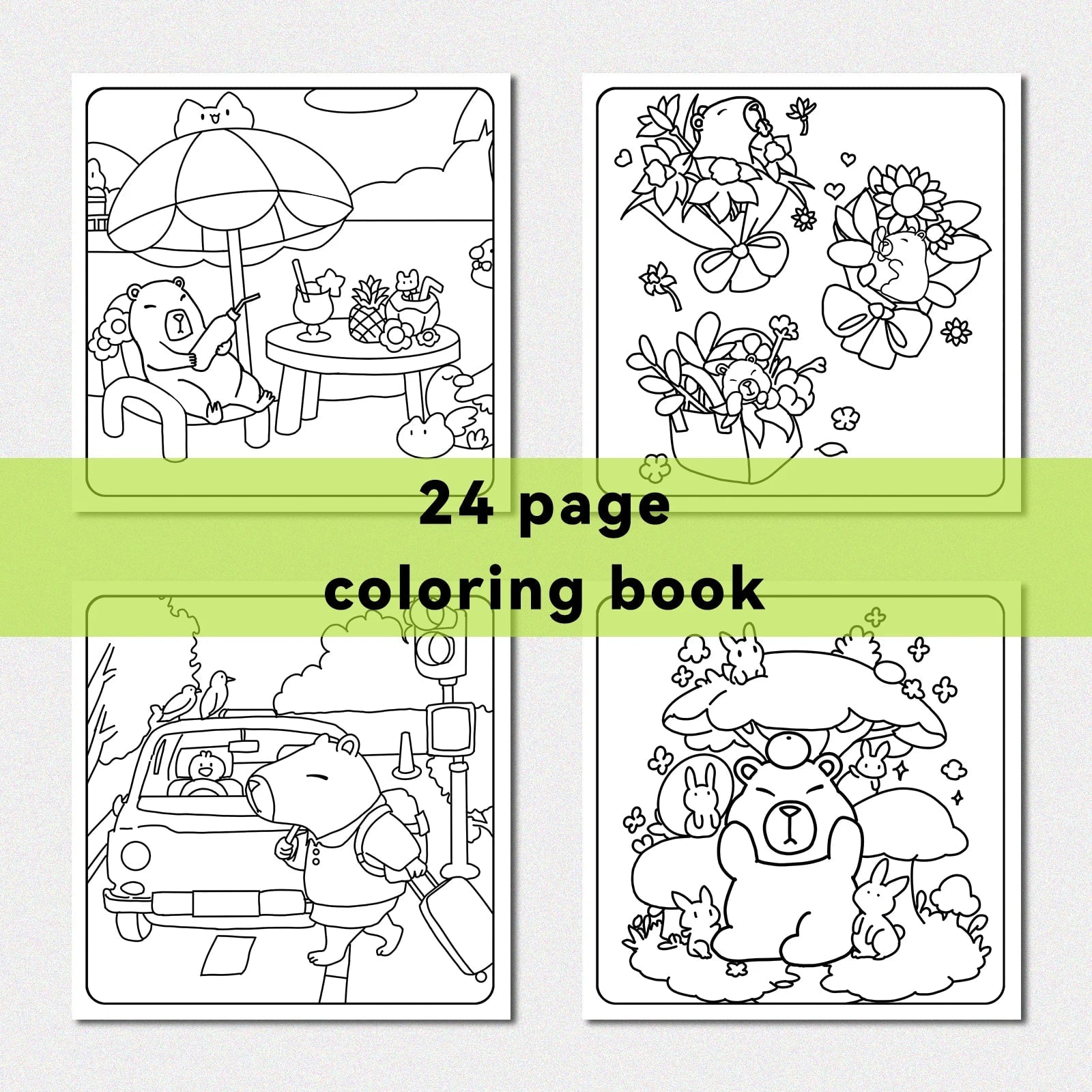 CAPYCUTIES Bold-Easy Patterns Adult Coloring Book - Cute Drawing Gift
