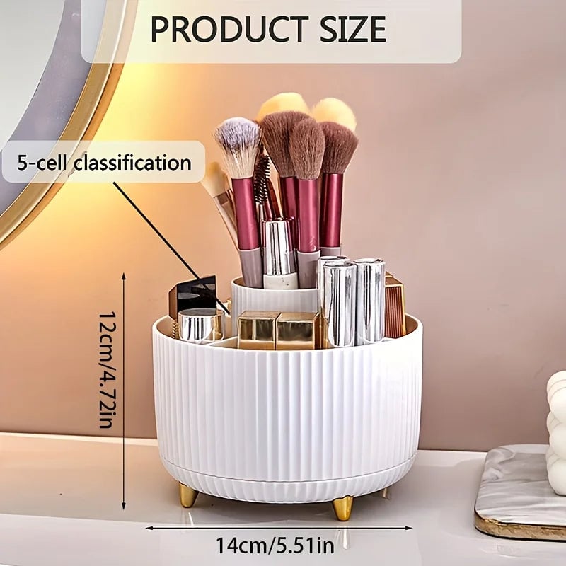 5-Slot 360° Rotating Desktop Pen Holder - Office Pencil Organizer