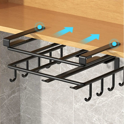 Under Cabinet Hanging Organizer Rack Multi-Hook Kitchen Storage