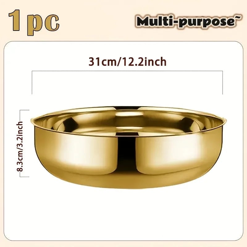 Large Stainless Steel Mixing Bowl - Multi-Purpose Kitchen Bowl