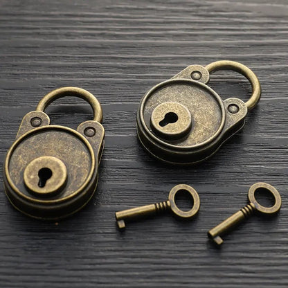 Vintage Bronze Padlock with Keys - Antique Style Lock for Luggage