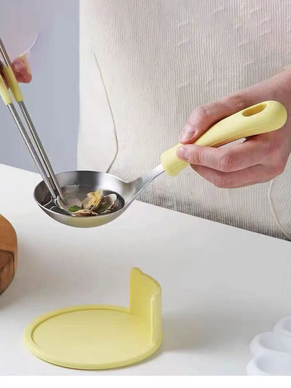 Korean-Style Stainless Steel Soup Spoon with Silicone Handle