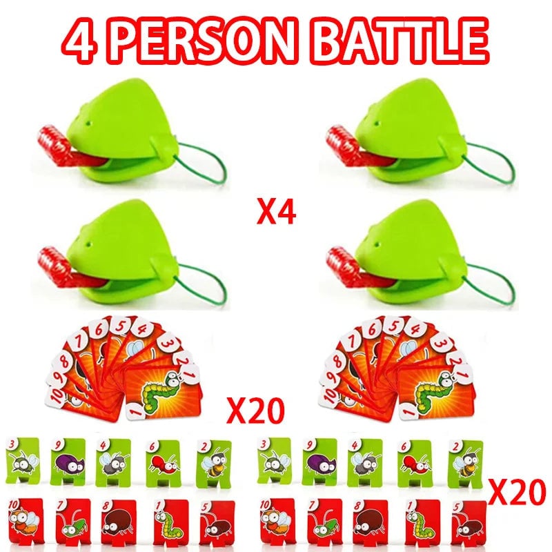 Frog Lizard Interactive Tongue Wagging Card Game - Family Desktop Toy