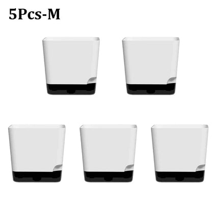 5Pcs Self Watering Plant Pots with Drainage Saucer Indoor Outdoor