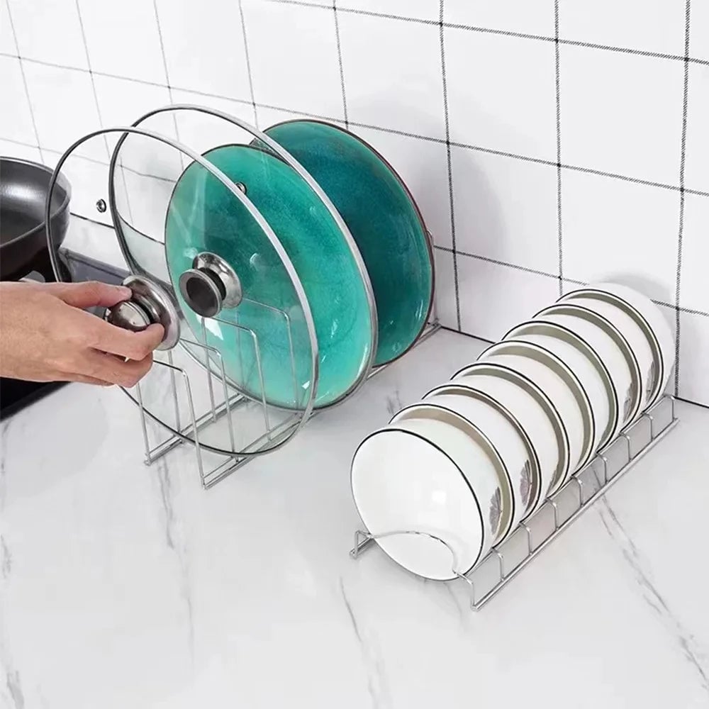 Stainless Steel Dish Draining Rack - Space Saving Plates Storage