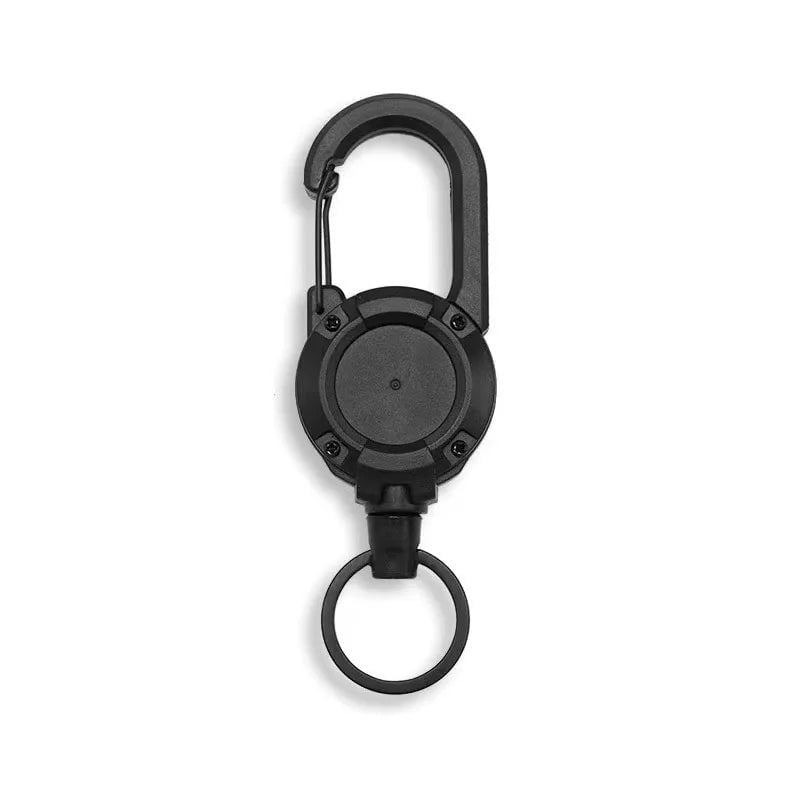 Heavy Duty Retractable Steel Wire Carabiner Key Reel - Spring Pull