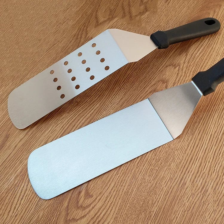 Stainless Steel Kitchen Scraper Spatula for BBQ Burgers & Cooking