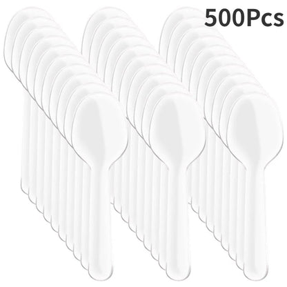 Mini Wooden Ice Cream Spoons 100/500pcs Disposable Dessert Scoops