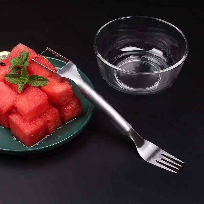 2-in-1 Stainless Steel Watermelon Slicer Cutter Fork Tool