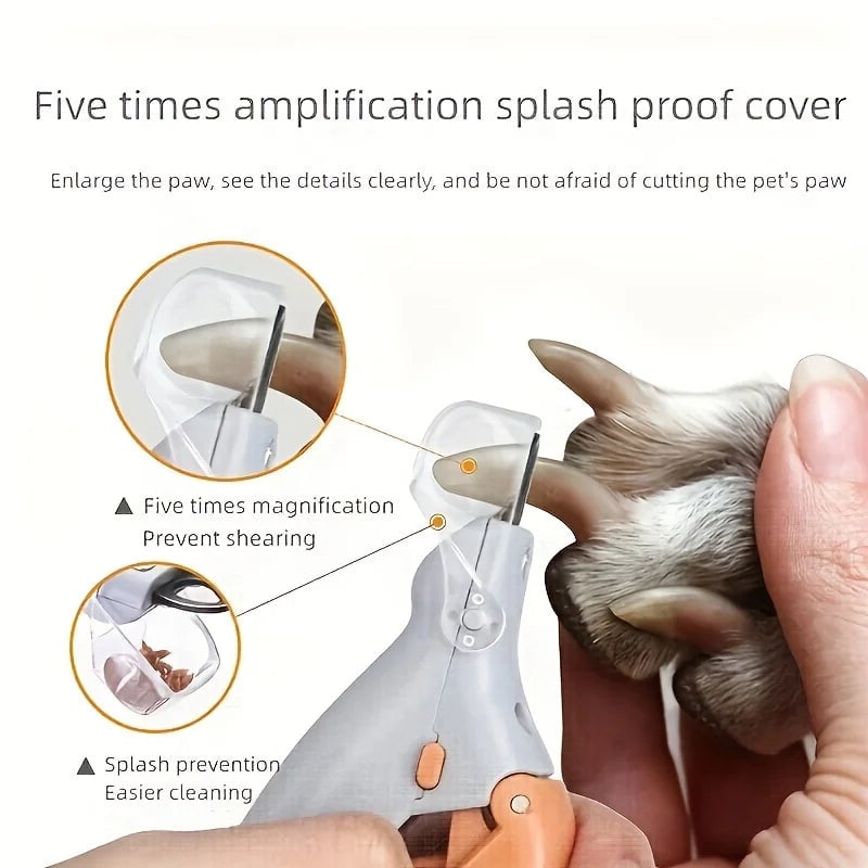 LED Pet Nail Clipper with Light - Safe Dog Cat Paw Grooming Tool