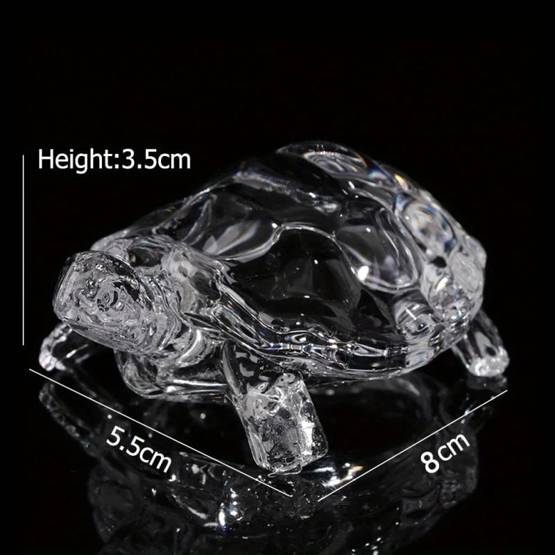 Crystal Turtle Ornament Mini Statue Lucky Desk Home Office Decor