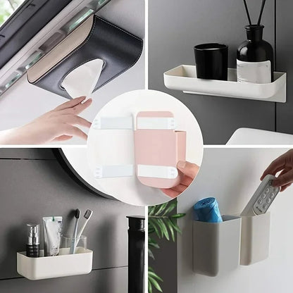12 Pairs Double-Sided Adhesive Wall Strips Tool-Free Removable Hooks