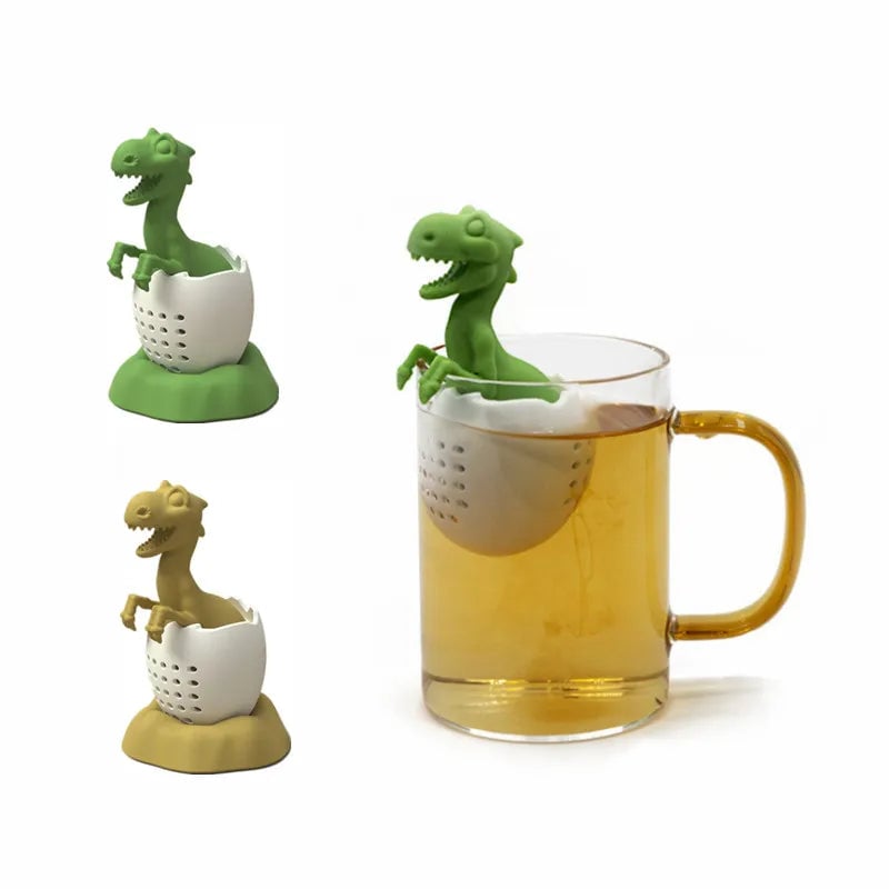 Reusable Silicone Dinosaur Tea Infuser Strainer Coffee Filter