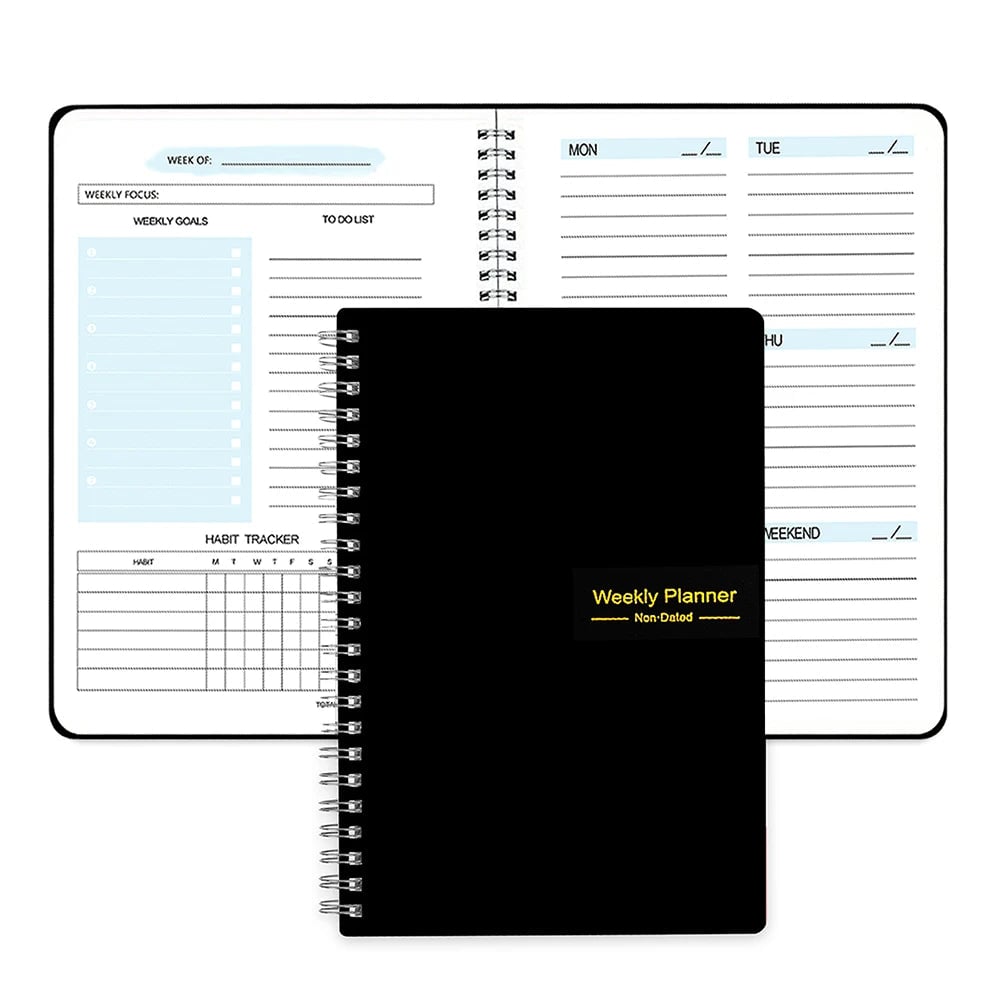 Daily Weekly Monthly Planner Notebook - Student Office Diary Journal