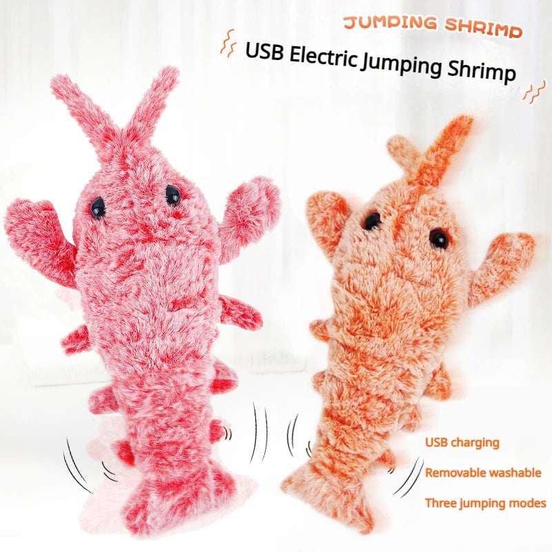 USB Rechargeable Electric Lobster Cat Toy - Jumping Motion Plush