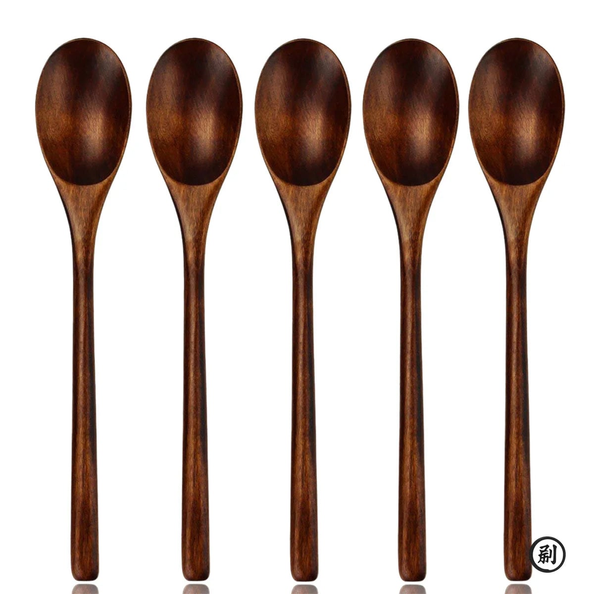 5-Piece Natural Wooden Spoon Fork Set Eco-Friendly Kitchen Utensils