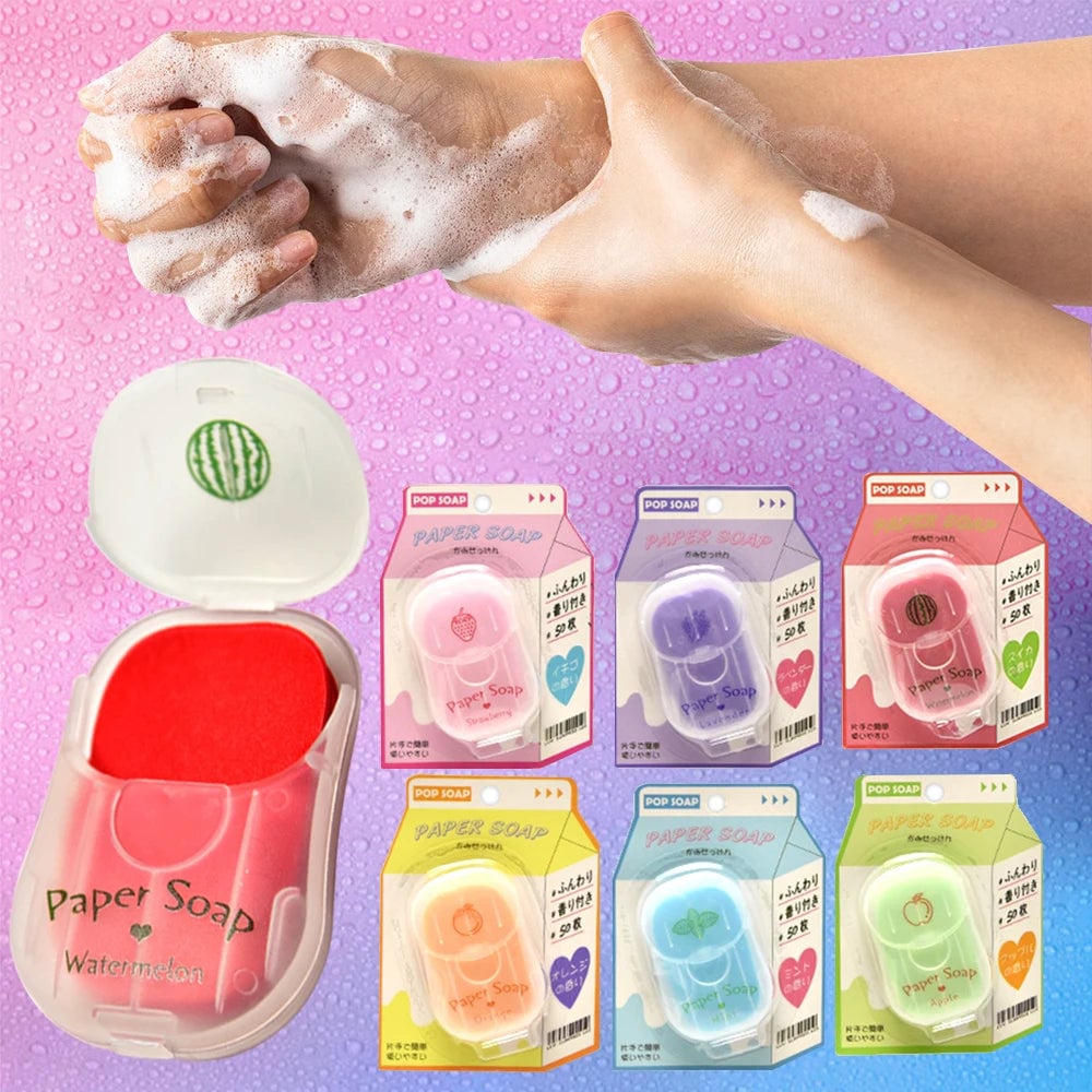 Portable Hand Soap Sheets 50ct Travel Dissolving Cleanser Wipes
