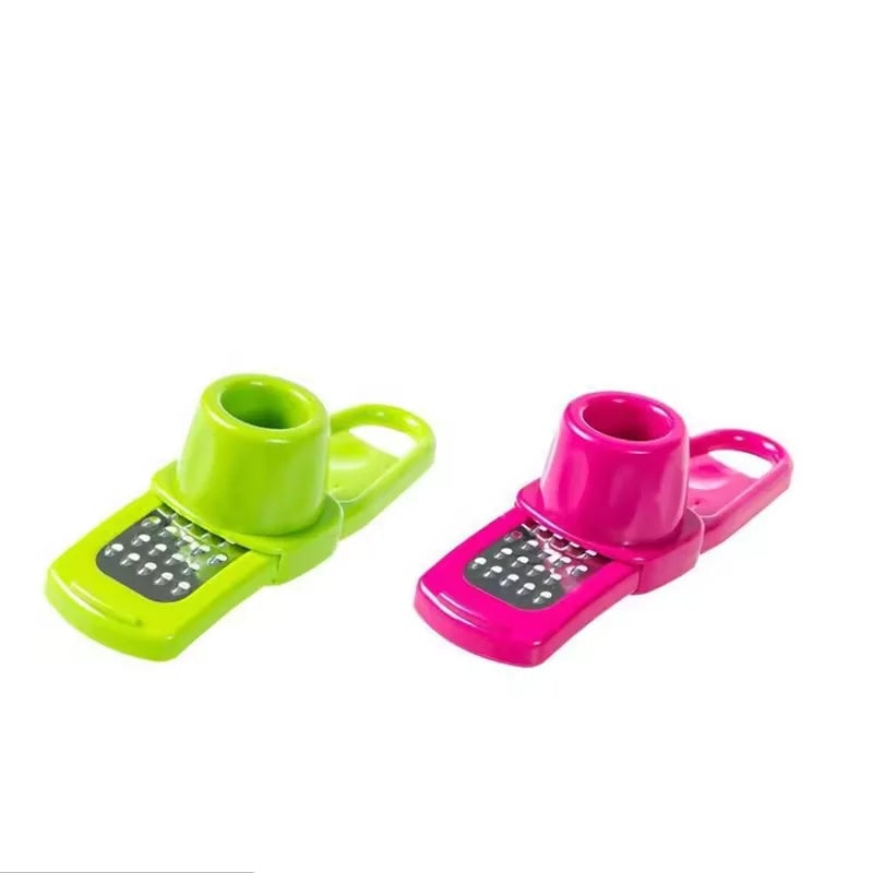 Mini Manual Garlic Press Grinder - Green Kitchen Mashing Tool