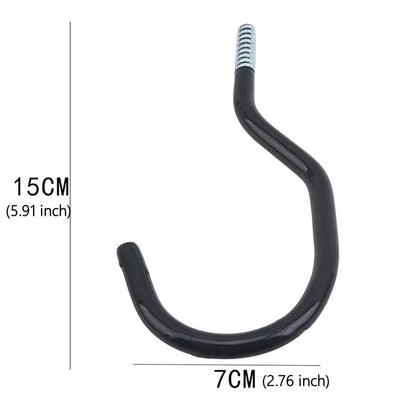 Heavy Duty Metal Bike Wall Mount Hook - Anti-Slip Garage Organizer