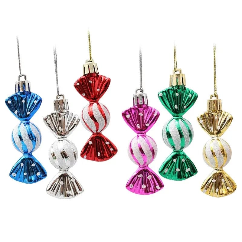 Christmas Tree Decorations Set - Snowmen, Faceless Santa, Houses