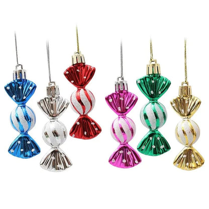 Christmas Tree Decorations Set - Snowmen, Faceless Santa, Houses