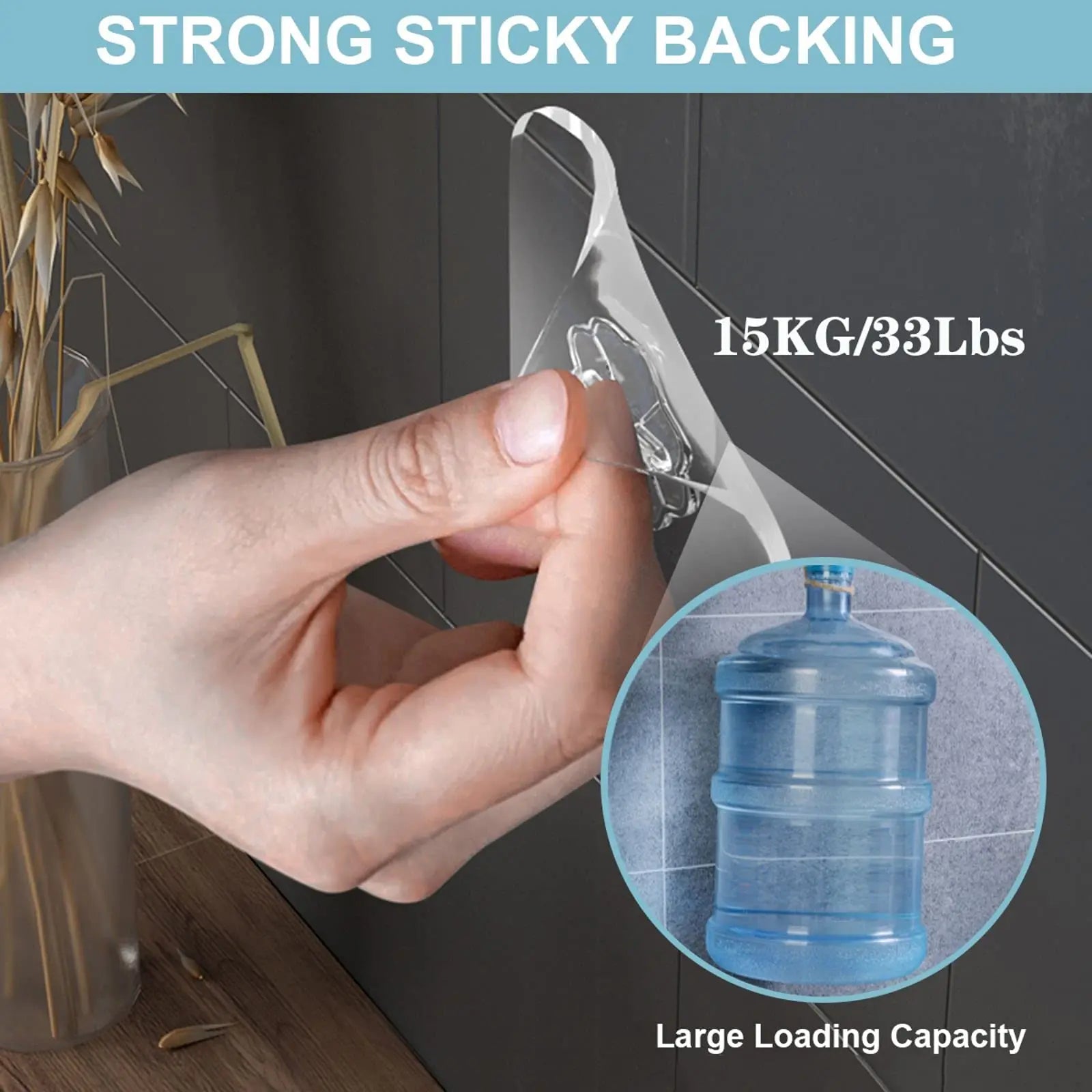 Waterproof Self Adhesive Hooks - Oilproof Kitchen Bathroom Shower