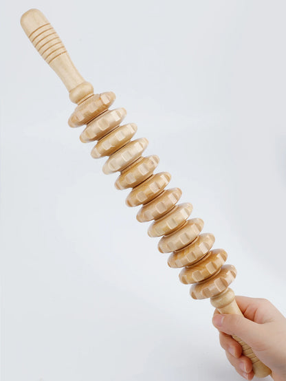 Wood Therapy Roller Gear Stick - Cellulite Lymphatic Drainage Tool