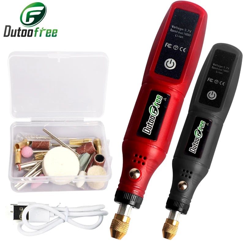 USB Cordless Rotary Tool Kit 24PCS Engraving Pen Drill Jewelry Metal