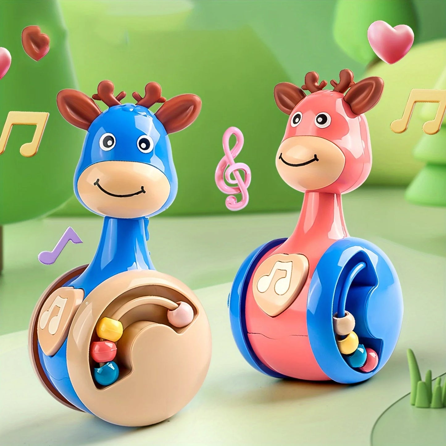 Fawn Sliding Tumbler Rattle - Educational Baby Toy with Sound