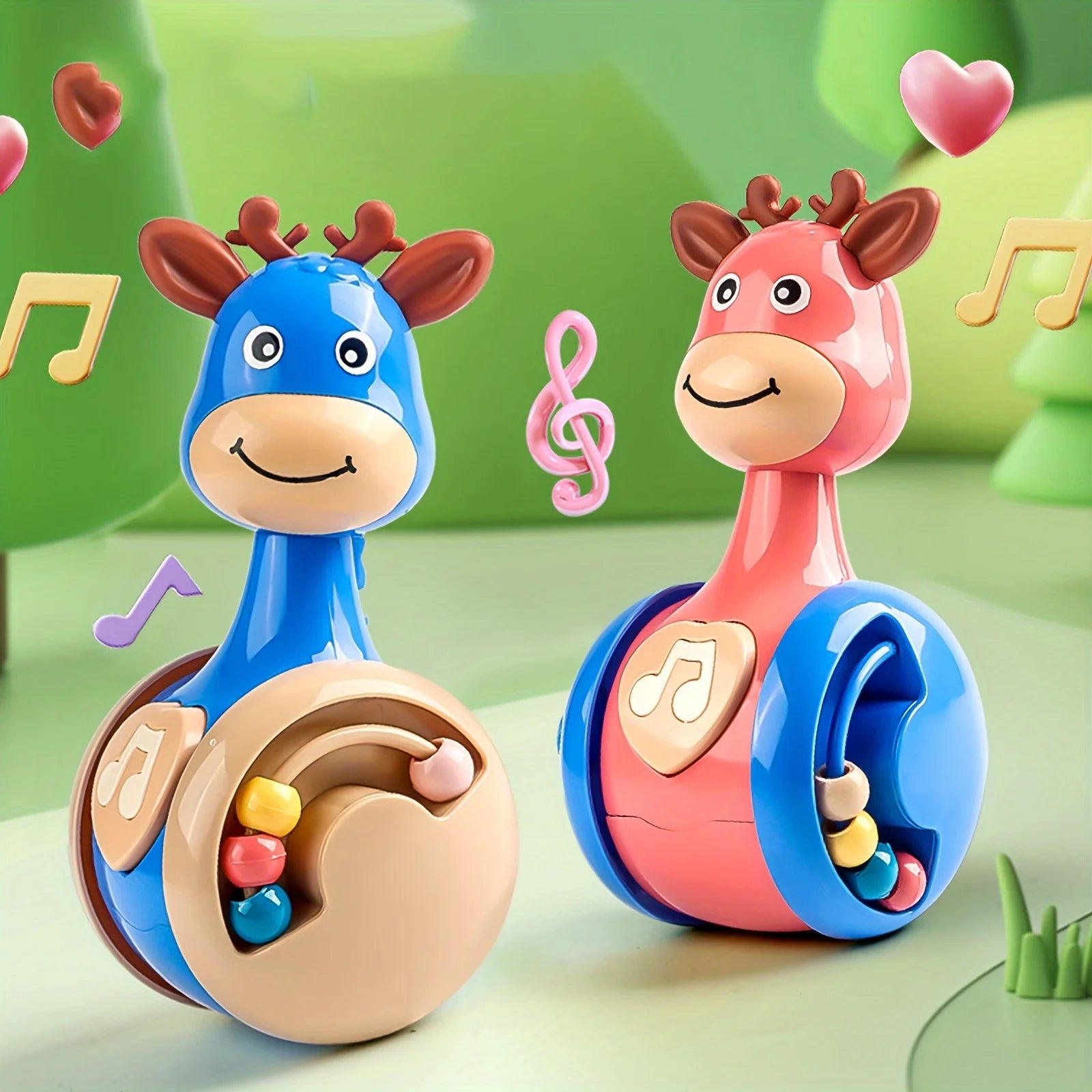 Fawn Sliding Tumbler Rattle - Educational Baby Toy with Sound