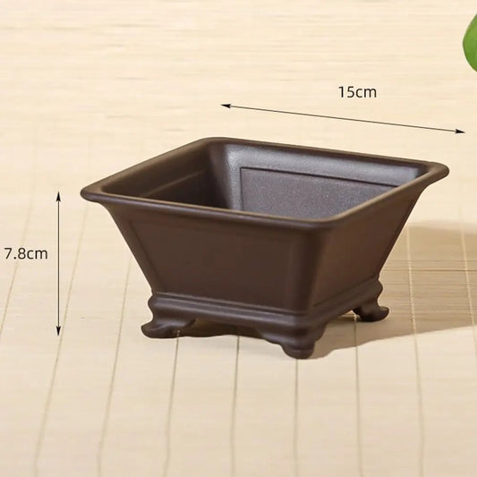 Purple Clay Plant Pots Set - Thick Durable DIY Imitation Flowerpots
