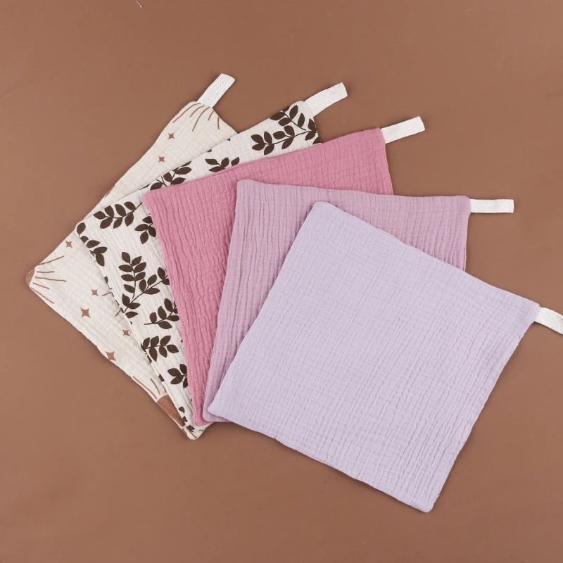 5PCS Soft Cotton Gauze Baby Towels - Absorbent Face Washcloths