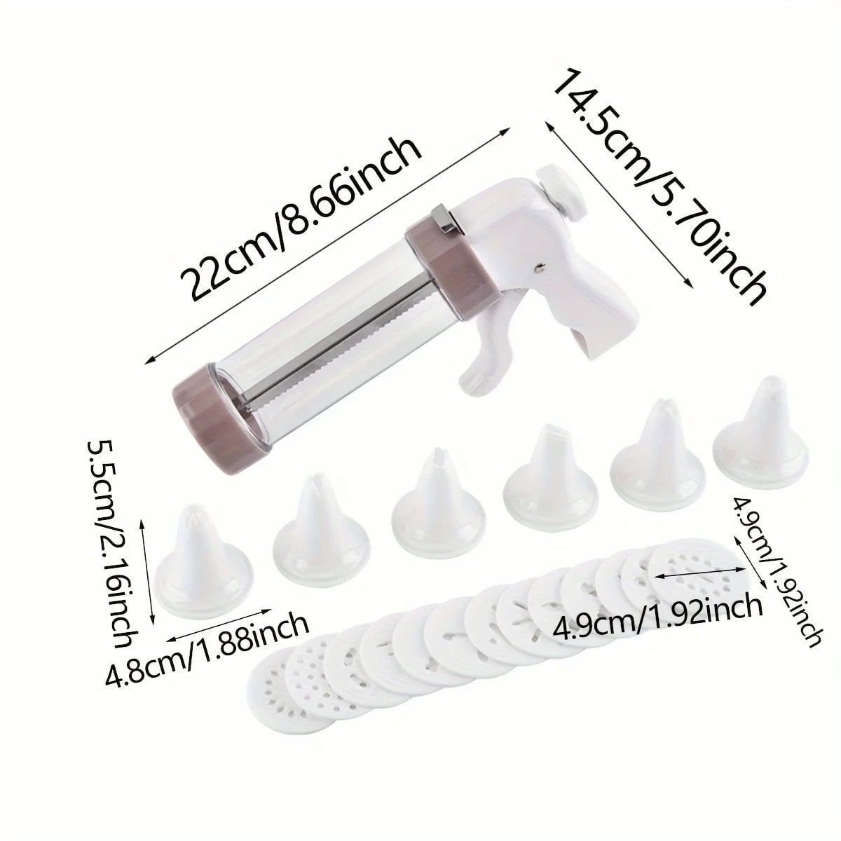 Cookie Press Set with Plastic Gun & Accessories - Complete Baking Kit
