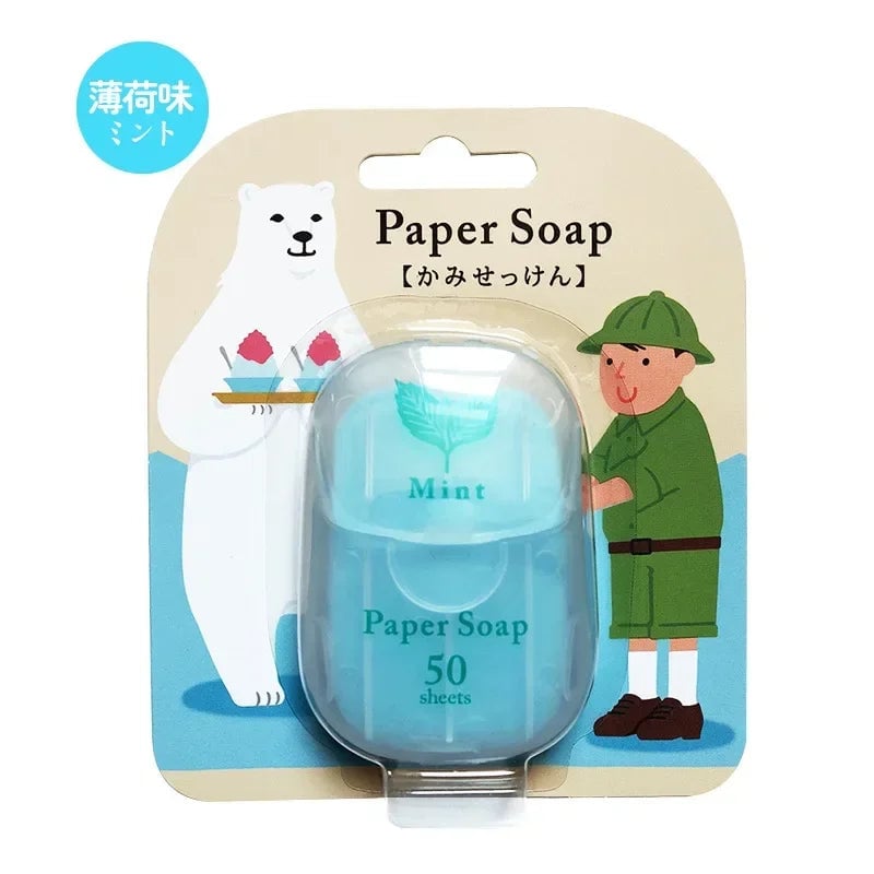 Japanese Paper Soap Tablets - 20 Disposable Sheets Travel Size