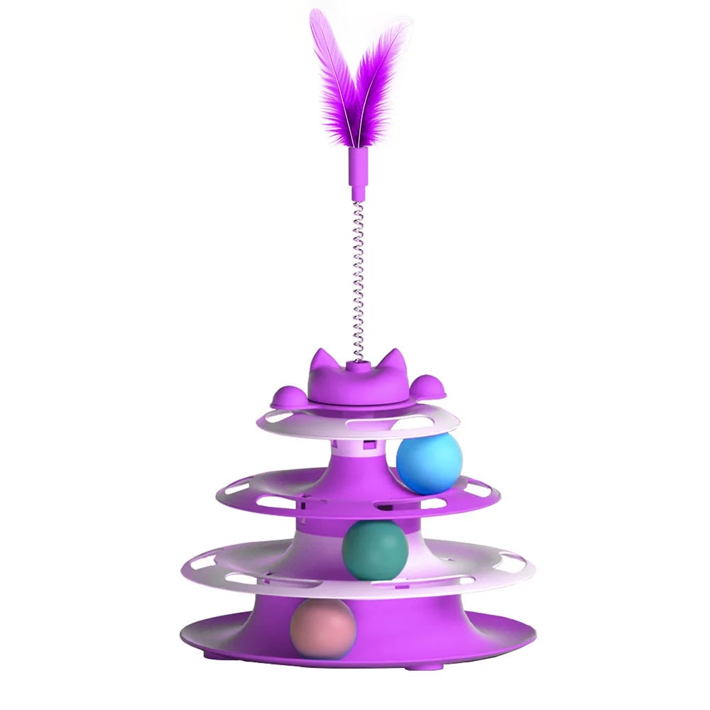 Interactive Cat Toy Set: Turntable, Teaser Wand & Balls for Cats