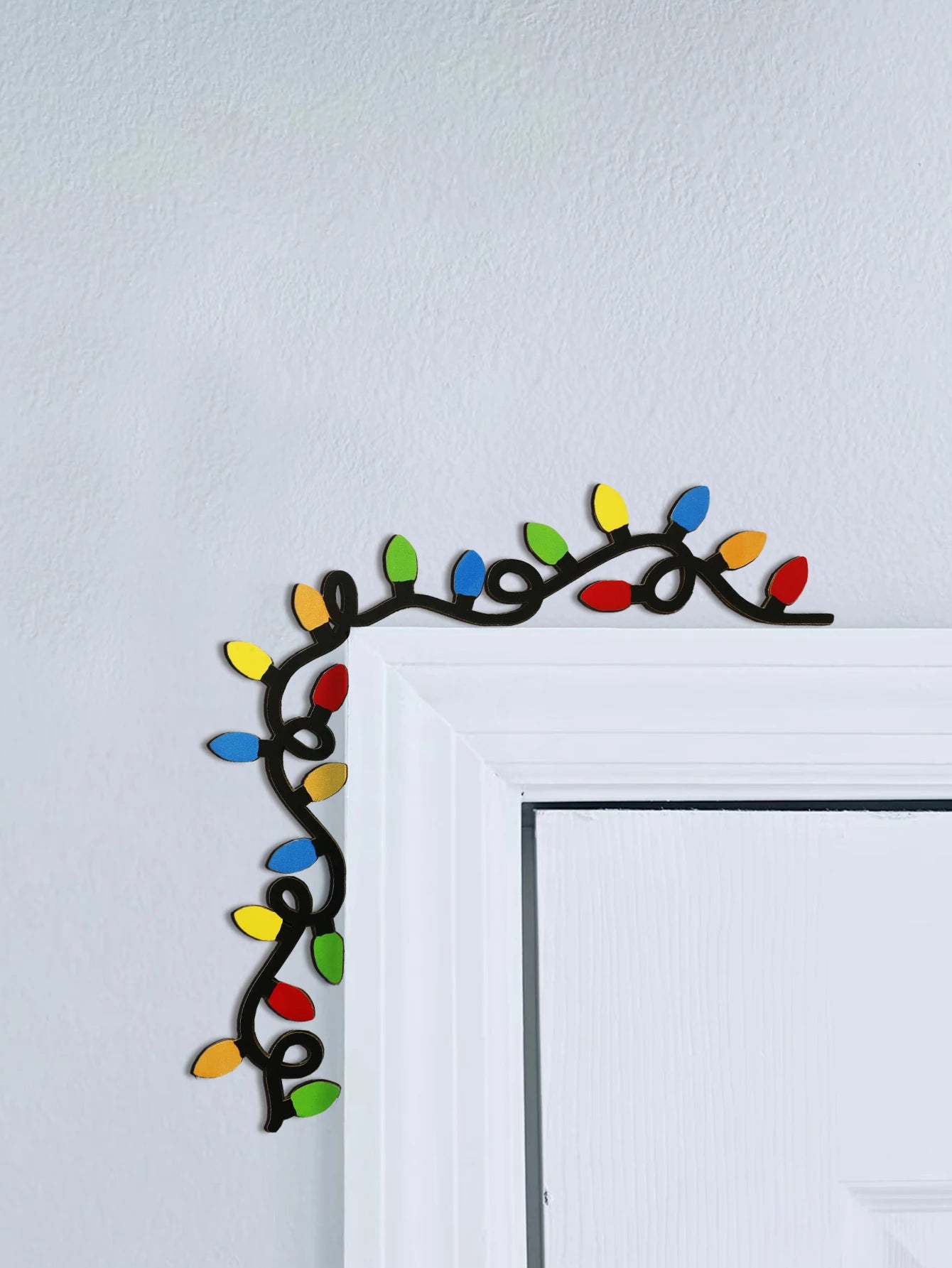 Christmas Door Frame Decoration - Colorful Branch Wall Decor Xmas