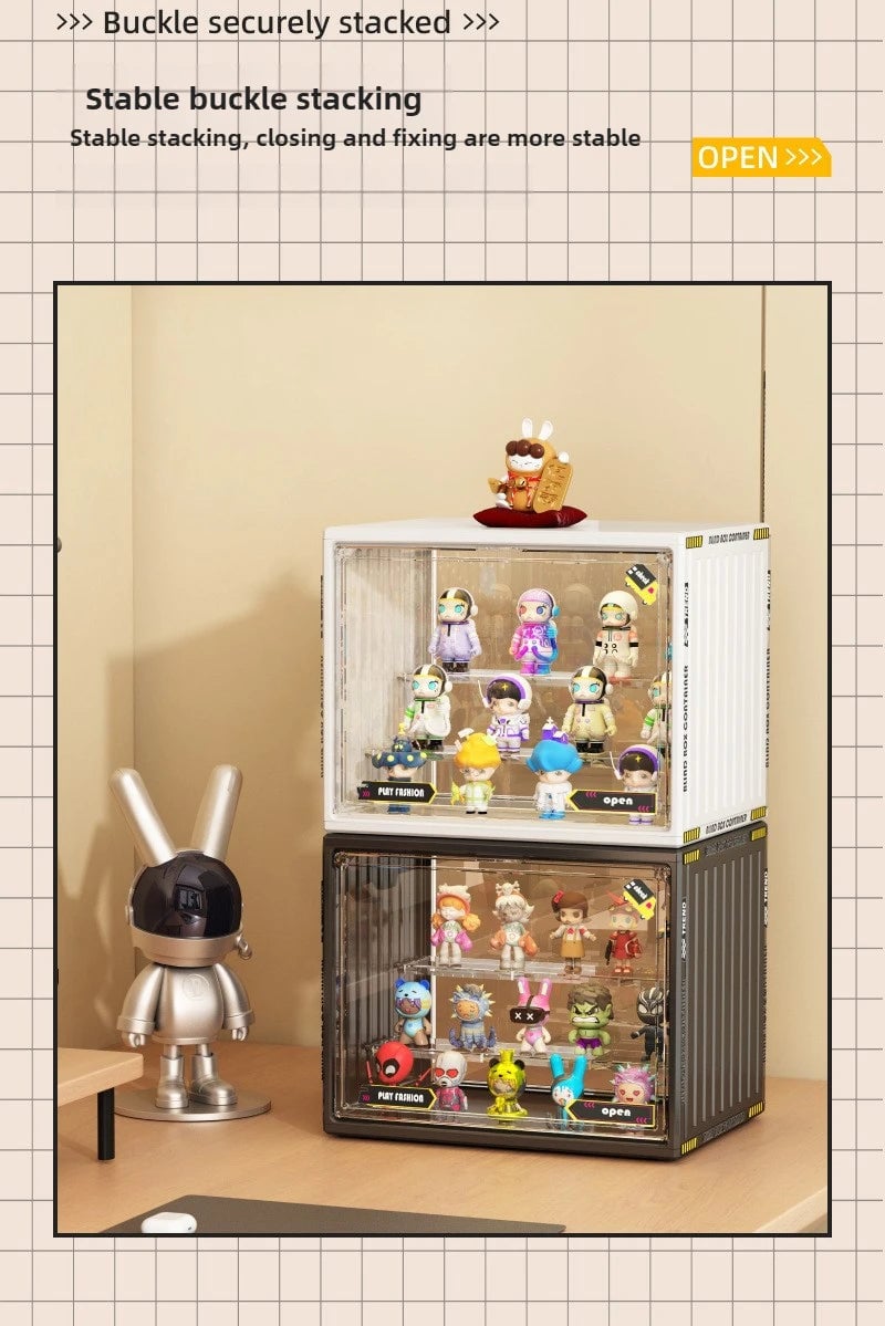 3-Tier Acrylic Display Case Dustproof Step Shelf Anime Figures