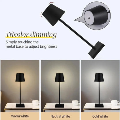 USB Rechargeable LED Touch Desk Lamp Waterproof Wireless Table Light