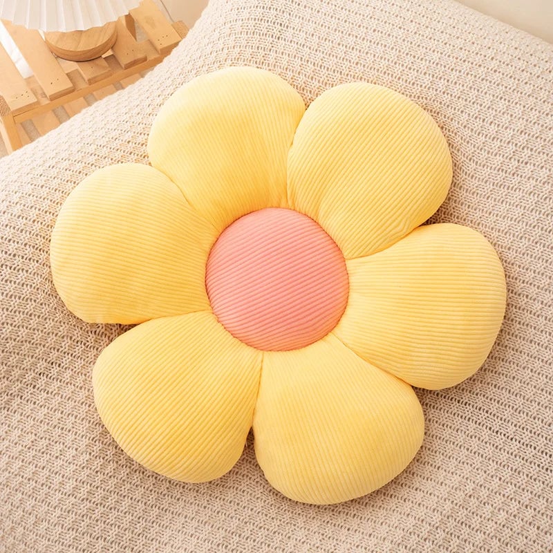 Sunflower Daisy Plush Cushion - Office Chair Mat & Floor Pillow