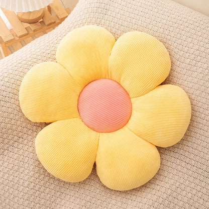 Sunflower Daisy Plush Cushion - Office Chair Mat & Floor Pillow