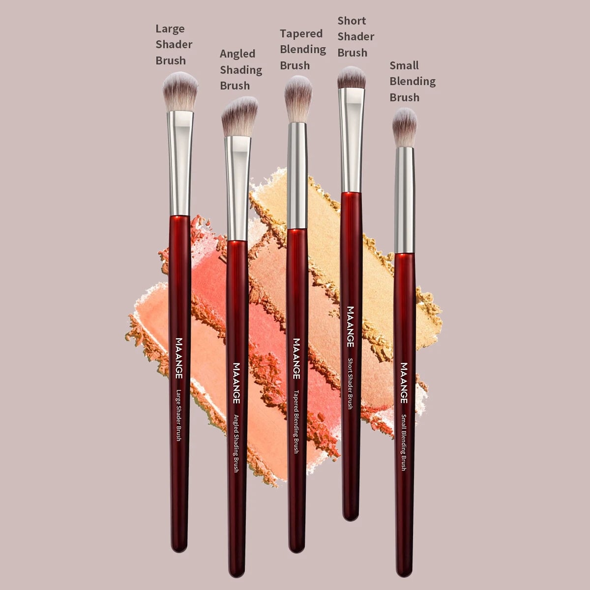 5-Piece Eye Makeup Brush Set - Soft Bristle Concealer & Eyeshadow