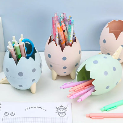 Detachable Dinosaur Egg Pen Holder - Desktop Organizer Storage Box