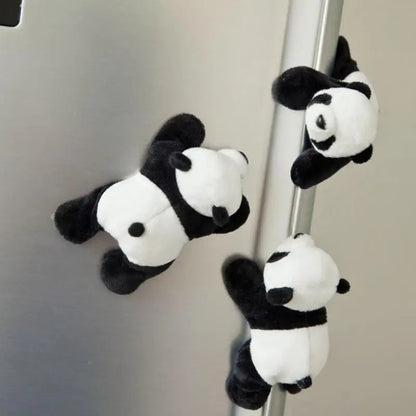 Soft Plush Panda Magnet - Oval Fabric Whiteboard Fridge Organizer