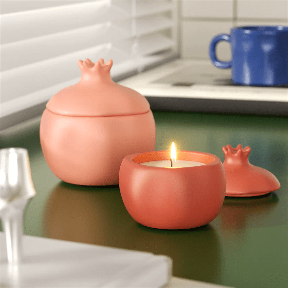 Nicole Pomegranate Concrete Candle Jar Silicone Mold for Jesmonite DIY