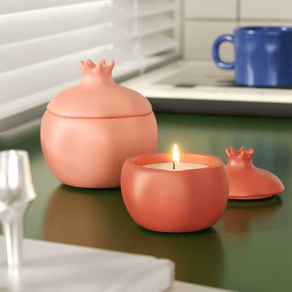 Nicole Pomegranate Concrete Candle Jar Silicone Mold for Jesmonite DIY