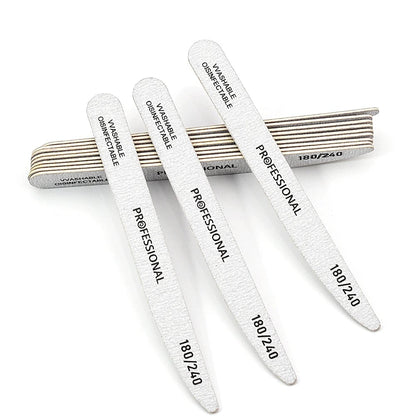 10pcs Wooden Nail Files 100/180/240 Grit Emery Board Manicure Set