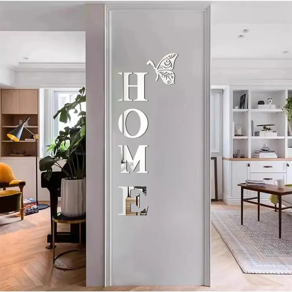 3D Mirror Wall Sticker Acrylic Home Logo Entrance Decor - Reflective