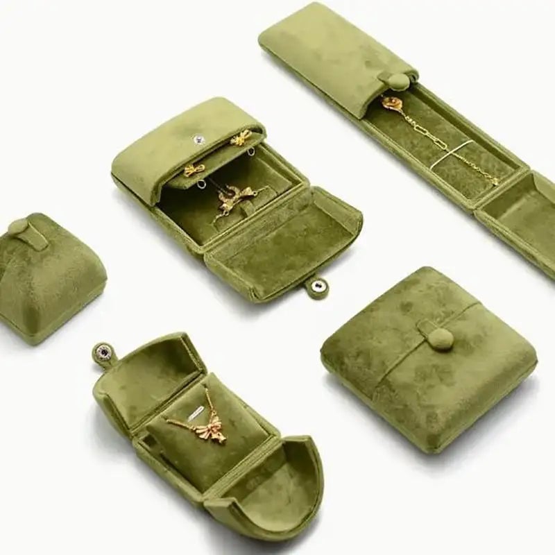 Luxury Corduroy Wedding Ring Box - Jewelry Storage for Rings Earrings