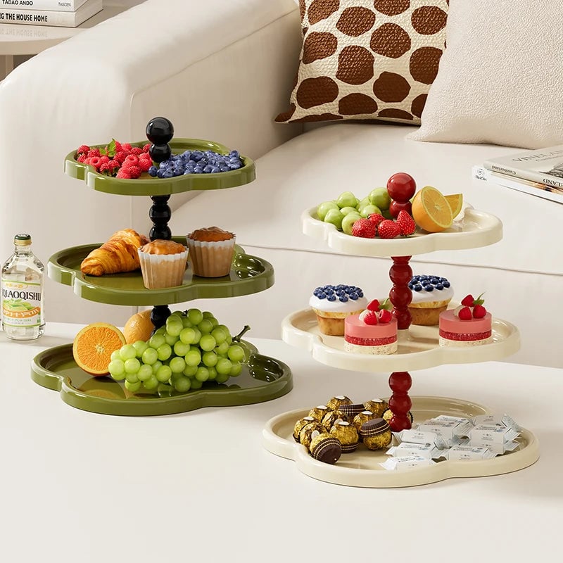 Multi-Tier French Style Fruit Cake Stand - Elegant Afternoon Tea Tray